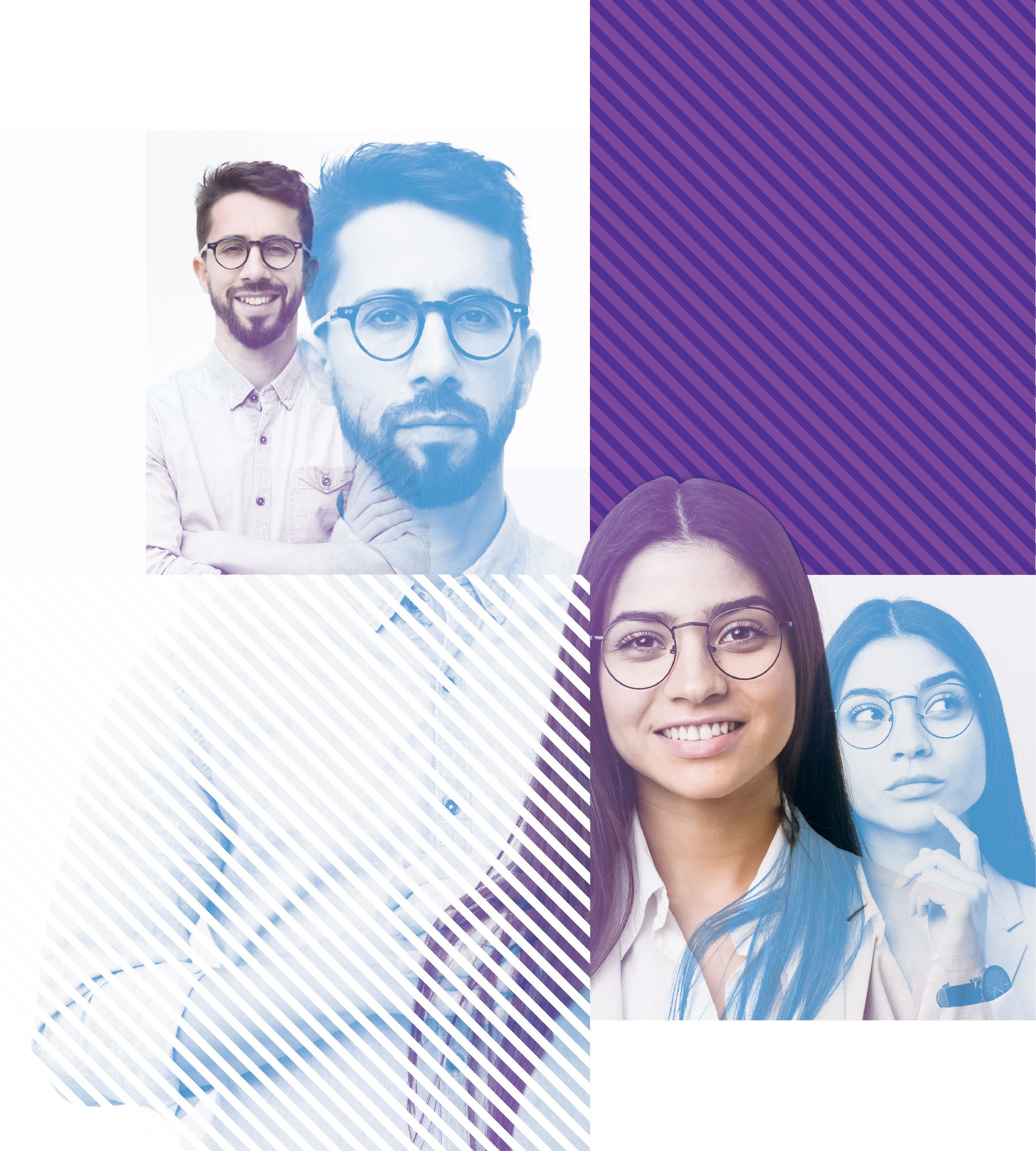 One male and one female employee.