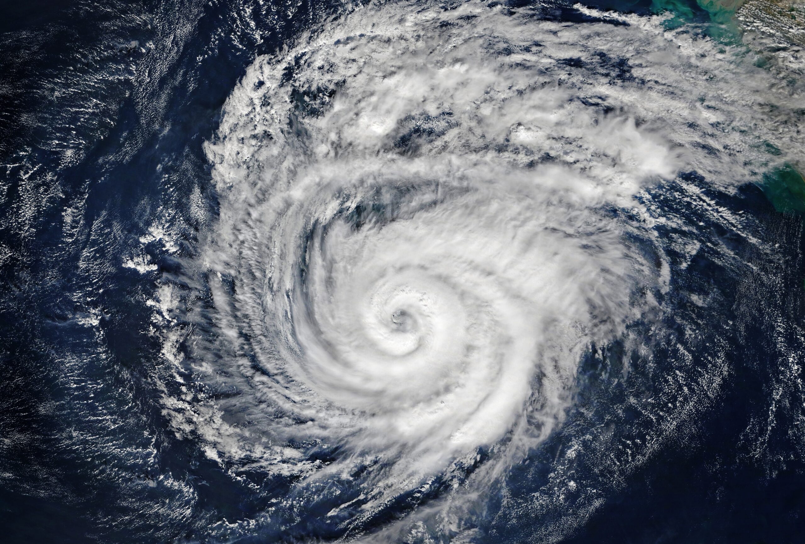 A hurricane seen from above.