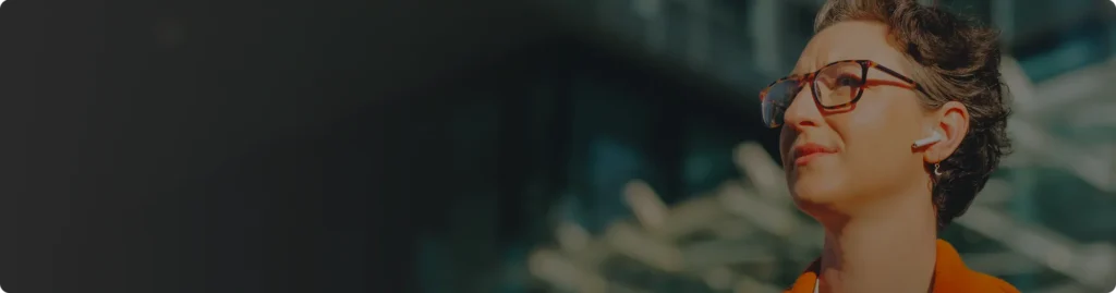 woman with earbudssquashed