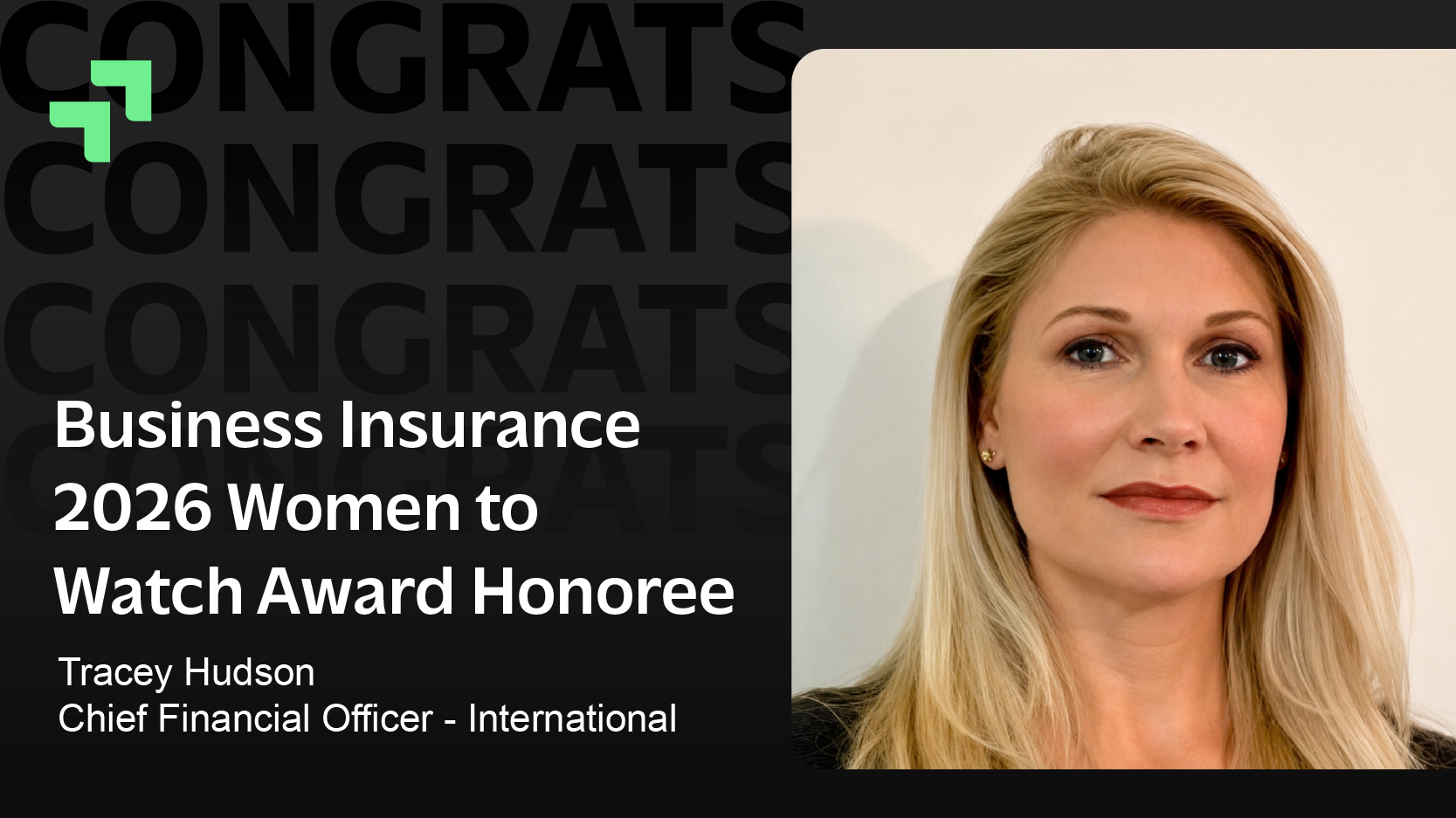 Winnaar van de ‘Business Insurance 2026 Women to Watch Award’